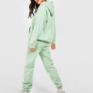 Custom Fitted <b>Women's</b> Winter Hooded <b>Velvet</b> Track Suit Set with Custom Logo Print Colors & Plus Size Options - Product Image 4