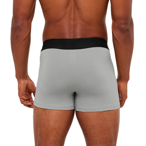 Calzoncillos bóxer para hombre, color gris claro, suaves, elásticos, transpirables, compresivos, que absorben la humedad, pantalones cortos deportivos para gimnasio - Product Image 2
