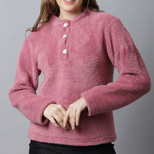 Manteau en fausse fourrure Sherpa pour femme, respirant, chaud, en polaire, décontracté, à capuche, avec fermeture éclair, col zippé, veste pour la neige, confortable, fermeture à boutons - Product Image 4