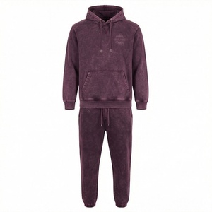 Chándal Clásico con Efecto Ácido, Teñido Único, Tacto Suave, Tela Elástica de Alta Calidad, Ropa Deportiva para Hombre, Gimnasio, Fitness, Streetwear - Product Image 1