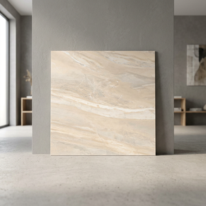 Vistaar Volcano Brown 600x600mm 10mm Thick Glossy Antibacterial Porcelain Tiles Rich Brown Stone Effect Digital Interior - Product Image 2