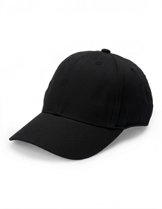 Custom Logo <b>Plain</b> Black <b>Baseball</b> <b>Cap</b> 6 Panel Cotton Twill Adjustable Structured Sports Hat Unisex Blank Dad Hat Wholesale OEM - Product Image 2