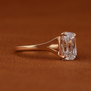 แหวนเพชรเม็ดเดี่ยวทรงอาโชก้า ทองคำแท้ 14K หรูหรา พร้อมใบรับรอง IGI แหวนหมั้นแบบแยกก้าน - Product Image 5