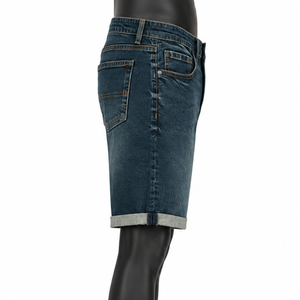 Pantalones Cortos de Mezclilla Cargo Personalizados para Hombre, Ecológicos, con Logotipo Frontal, Corte Medio, Algodón Orgánico, Estilo Urbano, OEM ODM - Product Image 6