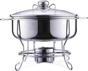 หม้อสต็อกสแตนเลสอย่างดี พร้อมฝาแก้วนิรภัย อเนกประสงค์ ใช้สำหรับอุ่นอาหารบุฟเฟ่ต์และเสิร์ฟอาหารสำหรับงานจัดเลี้ยง - Product Image 1