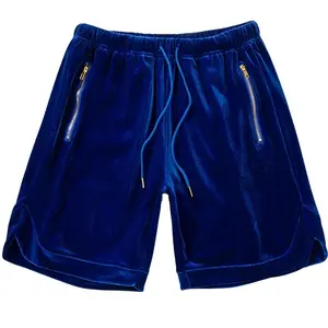 Neue dünne 2021 design für männer der Velvet sommer shorts für männer samt shorts mit ihrem logo