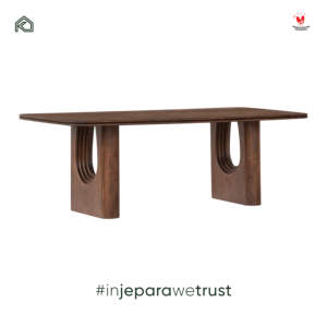 Table à manger moderne scandinave en teck massif, imperméable, fabriquée à la main, pour une utilisation en extérieur, dans une ferme, un hôtel ou une villa - Product Image 3