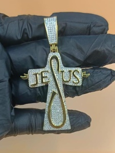จี้พระเยซูแบบ Iced Out ประดับเพชรโมอิสซาไนต์ VVS เงินแท้ 925 จี้ศาสนาคริสต์ เครื่องประดับคริสเตียน - Product Image 4