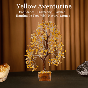 Arbre de Vie en Cristal d'Aventurine Jaune en Gros avec Fil d'Argent, Pierres de Guérison, Décoration d'Intérieur - Product Image 6