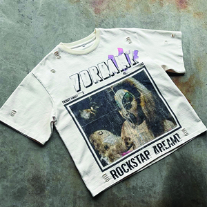 T-shirt pour homme de haute qualité, 350 g/m², en tissu éponge 100 % coton, imprimé, lourd, unisexe, surdimensionné, respirant, séchage rapide, impression personnalisée - Product Image 2