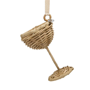 <b>Boho</b> Style Handmade Woven Wine Glass Ornaments Natural Rattan <b>Decorate</b> <b>Christmas</b> Tree Hanging Pendants Rustic - Product Image 1