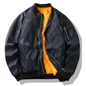 Chaquetas bomber personalizadas con impresión por sublimación 100% poliéster para hombre, a la moda, resistentes al viento, de manga larga y con cierre de cremallera. - Product Image 1