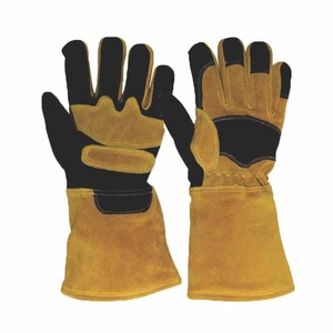 Gants de soudage en cuir de vachette pleine fleur renforcés, résistants à l'abrasion, pour la lutte contre les incendies et le barbecue, avec logo personnalisé - Product Image 1