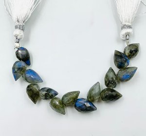 Natural Labradorite Faceted Teardrop Briolette <b>Beads</b> <b>Top</b> Drilled Loose Gemstone for Jewelry Making Wholesale - Product Image 3