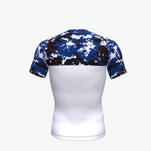 เสื้อคอมเพรสชั่นลายพรางสำหรับผู้ชายแบบกำหนดเอง OEM แบรนด์ส่วนตัว แขนสั้น พิมพ์ลายดิจิทัล ชุดออกกำลังกาย ชุดกีฬา ผู้ผลิต - Product Image 4