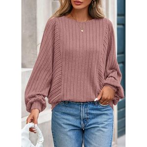 PRETTYGARDEN Blusa Túnica de Manga Larga con Cuello Redondo para Mujer, Estilo Informal y Elegante para Otoño, Suéter Ligero de Corte Holgado - Product Image 3