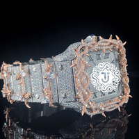 Montre Moissanite Or Rose Iced Out OEM en Gros pour Mariages, Boîtes de Nuit et Occasions Spéciales – Disponible au Prix d'Usine