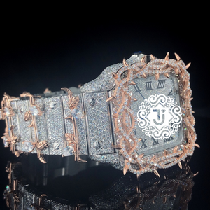 Reloj de Moissanita con Incrustaciones de Oro Rosa, Diseño OEM, para Bodas, Discotecas y Ocasiones Especiales, Disponible a Precio de Fábrica, Venta al Por Mayor - Product Image 5