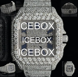 Reloj de Moissanita con Esfera de Cristal Personalizada, Pasa la Prueba del Diamante, Color VVS, Estilo Hiphop, Resistente al Agua 10 Bar, para Hombre - Product Image 4