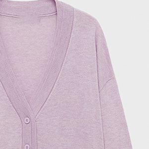 Cardigan en tricot professionnel pour femmes, boutonné, impression de logo personnalisée, service OEM - Product Image 5