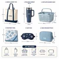 Kit de bienvenue pour déménagement en dortoir côtier avec logo personnalisé en nylon, ensemble cadeau d'orientation sur le campus, fournisseur OEM en gros, nouvelle collection saisonnière