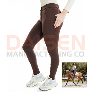 Culottes d'équitation pour femmes avec grip intégral en silicone, respirantes, extensibles, taille haute, coupe ajustée - Product Image 6