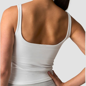 <b>Women</b> Yoga Set Workout Wear <b>Backless</b> Tank <b>Top</b> High-Quality Four Way Stretch Ribbed Material Racerback Sleeveless <b>Top</b> - Product Image 6