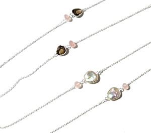 Natural Freshwater Pearl Rose & Smoky Quartz Snake <b>Chain</b> 925 Sterling <b>Silver</b> Handmade Certified Beaded Wedding Gift Necklace - Product Image 3