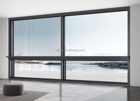 Ventana Corredera Horizontal Moderna de Doble Acristalamiento de Aleación de Aluminio Insonorizada con Malla de Acero Inoxidable para Casas y Villas