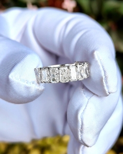 Custom Full Radiant Cut Moissanite Hiphop Engagement IGI Certified Band S925 Sterling <b>Silver</b> Paved Wedding Stackable <b>Ring</b> - Product Image 3