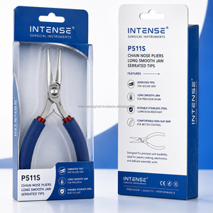 Pince à bec long Tronex, à mâchoires lisses et pointes dentelées, en acier inoxydable, outil de précision pour la fabrication de bijoux P511S, vente en gros OEM - Product Image 2