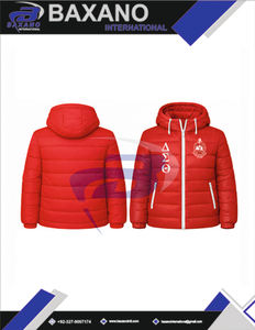 Blouson d'hiver chaud à capuche bleu Delta Sigma Theta Sorority, style streetwear, avec logo frontal et design grec personnalisé DST Sorority - Product Image 6