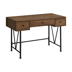 Scrivania per Computer Transizionale da 48 Pollici in Laminato Noce e Metallo Nero con Cassetti Portaoggetti per Ufficio Domestico e Lavoro con Laptop - Product Image 2