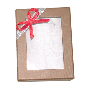 Custom Logo Kraft Paper Box With Clear Window Glossy Matt Lamination & Embossing Top Bottom <b>Gift</b> Packaging With Ribbon Included - Product Image 2