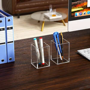 Customised Transparent <b>acrylic</b> <b>Pen</b> Pencil Holder with Scissors Markers <b>Pens</b> Storage Holder At Lowest Price - Product Image 6
