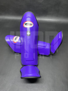 Espinilleras de Cuero Personalizables Ligeras para Adultos con Cierre de Gancho y Bucle TWINS Muay Thai MMA Protección Básica Personalizada - Product Image 3