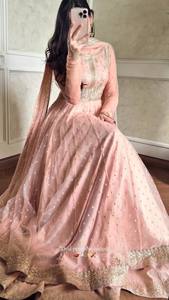 Pink Georgette Anarkali <b>Lehenga</b> Set Thread Sequence Embroidered Dupatta Traditional Wedding Party <b>Women</b> - Product Image 2