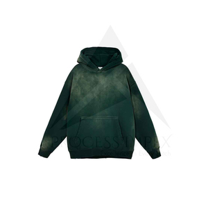 Men's Hooded Pullover Sweatshirt Solid <b>Brown</b> French Terry Knitted Regular Sleeve Autumn Wear - Product Image 2