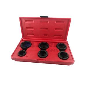Jeu de clés à douille pour filtre à huile TAIWAN CALIBRE 6 pièces 3/8\" Dr. 24-38 mm à profil bas en acier, à commande manuelle, outil de démontage de filtre à huile - Product Image 1