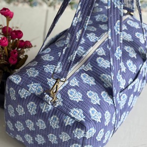 Bolsa de lona de lujo con impresión personalizada, bolsa de algodón de gran capacidad, ecológica para viajes y deportes, diseño acolchado. - Product Image 3