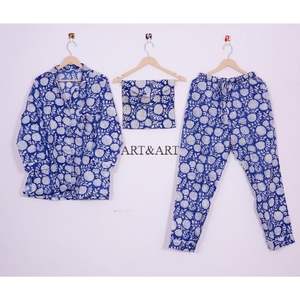 ชุดนอนผ้าฝ้ายลายดอกไม้ดีไซน์ใหม่ขายดีสำหรับฤดูร้อนสำหรับผู้หญิง มีหลายขนาดให้เลือกจากอินเดีย - Product Image 6