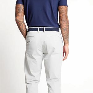 Pantalon tissé de couleur unie pour hommes, taille élastique, respirant, coupe décontractée, vêtements de golf - Product Image 5