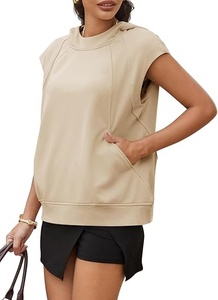 Débardeur à manches courtes à capuche pour homme, couleur unie, jersey 100% coton, anti-rides, séchage rapide, streetwear, toutes saisons - Product Image 4