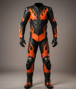 Traje de Motociclismo de Cuero Flame Armor – Traje de Piloto Personalizado - Product Image 5