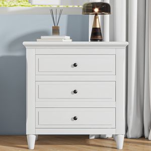 3-Drawer Wood Nightstand <b>Storage</b> <b>Cabinet</b> - Product Image 1