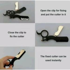 Rasoir de sécurité classique en acier inoxydable de haute qualité pour hommes, avec poignée ergonomique, pour le rasage du visage, lame unique remplaçable, pour sourcils - Product Image 4