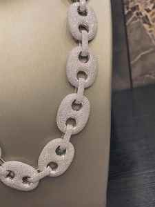 Cadena cubana eslabonada con incrustaciones de moissanita VVS, plata 925, ajustable, oro rosa, unisex, para fiesta, tendencia, superventas, gran oferta, estilo hip hop - Product Image 3