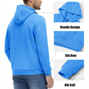 Sudadera con Capucha Extra Grande de Algodón de Alta Calidad, Forro Polar Grueso, Hombros Caídos, Lisa, Personalizable, para Hombre, para Venta - Product Image 4