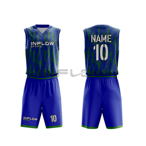 Ensembles d'uniformes de basketball personnalisés respirants avec nom et numéro, comprenant maillot et short avec impression personnalisée - Product Image 1