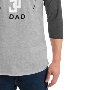 T-shirt décontracté en coton doux Heather Gray & Charcoal à manches 3/4 et col contrastant pour papa - Product Image 6
